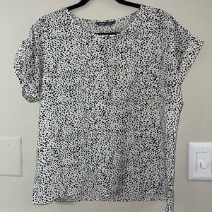 black & white dots work blouse